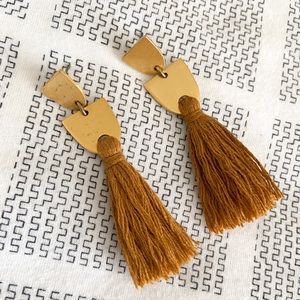 Madewell tassel earrings, sterling silver posts